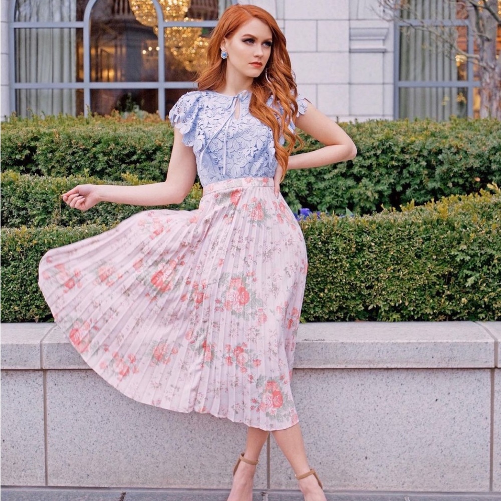 Rachel Parcell pleated midi skirt